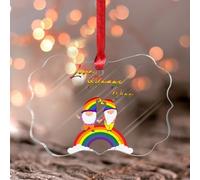 LGBTQ Love Always Wins Window Pendant LGBT Scandinavian Festival Party Stained Acrylic Window Hanging Ornament Keepsake Window Indoor Home Bedroom Decor Clear Round Ornament Pendant Gift for Him Her