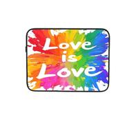 LGBTQ Love is Love Text Laptop Sleeve Case Notebook Computer Pouch Tablet Briefcase Carrying Bag for Work 13 Inch