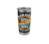 LGBTQ Married 7 Years 7th Wedding Anniversary Gay Husband Stainless Steel Insulated Tumbler