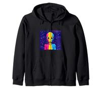 LGBTQ pansexual Alien Science Fiction Alien LGBTQ Zip Hoodie