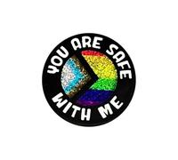 LGBTQ Pride Brooch Rainbow Ally Progress Glitter Lapel Pin Gay Lesbian Trans Brooch, Acrylic, no gemstone