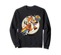 LGBTQ Pride Fox Explorer with Compass Rainbow Badge Sweatshirt