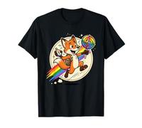 LGBTQ Pride Fox Explorer with Compass Rainbow Badge T-Shirt