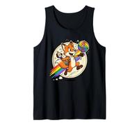 LGBTQ Pride Fox Explorer with Compass Rainbow Badge Tank Top