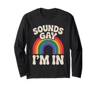 LGBTQ Pride Month Gay | Retro Rainbow Flag Sounds Gay Pride Long Sleeve T-Shirt