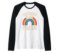 LGBTQ Pride Month Gay | Retro Rainbow Flag Sounds Gay Pride Raglan Baseball Tee