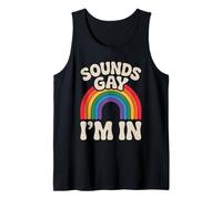 LGBTQ Pride Month Gay | Retro Rainbow Flag Sounds Gay Pride Tank Top