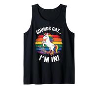 LGBTQ Pride Month Gay | Sounds Gay Funny Unicorn Gay Pride Tank Top