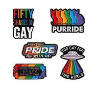 LGBTQ+ Pride Pins Set Progress Pride Ally Pin Badges Flag Button, Rainbow Brooch LGBT Gay Lesbian Trans Accessories, 1, Alloy Steel, 1