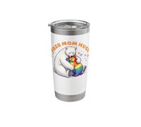 LGBTQ Pride Rainbow Bear Love Free Mom Hugs Stainless Steel Insulated Tumbler