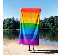 LGBTQ+ Pride Rainbow Flag Towel - Soft Absorbent Bath, Beach, Hand or Face Towel - Inclusive Equality Gift and Bathroom Décor