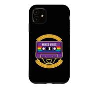 LGBTQ Pride Rainbow Heart Mixed Vibes Retro Cassette Tape Case for iPhone 11