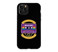 LGBTQ Pride Rainbow Heart Mixed Vibes Retro Cassette Tape Case for iPhone 11 Pro