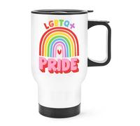 LGBTQ+ Pride Rainbow Travel Mug Cup with Handle