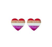 LGBTQ Pride Stud Earrings Glitter Rainbow Love Heart Acrylic Earrings Progress Gay Lesbian Trans Jewelry, Acrylic, No Gemstone