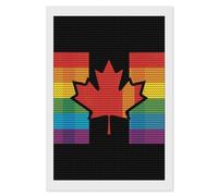 LGBTQ Rainbow Flag of Canada Canadian Gay Pride Diamond Painting Kits for Adults Full Round Dril Diamond Art for Home Wall Decor 8"x12"