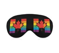 LGBTQ Rainbow Flag of Canada Canadian Gay Proud Sleep Mask Lightweight Blindfold Eye Mask with Adjustable Strap for Men Women