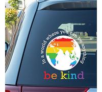 LGBTQ Rainbow Gay Lesbian Pride Stickers for Car You Can Be Anything Be Kind Rainbow Car Decal Window Decal Personalized Vinyl Decal Die Cut Decals Funny Laptop Stickers Bumper Stickers