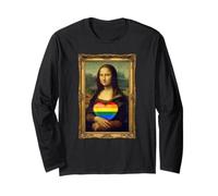 LGBTQ Rainbow Mona Lisa Heart Equality Pride Gender Kindness Long Sleeve T-Shirt