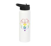 LGBTQ+ Rainbow Moon Phases Earth Boho Pride Stainless Steel Insulated Water Bottle
