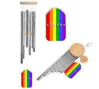 LGBTQ Rainbow Pride Flag Memorial Wind Chimes for Outside Sympathy Windchimes Gift Decor For Home Garden Yard
