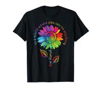 LGBTQ Rainbow Sunflower Be Kind Gay Love Pride Flower T-Shirt
