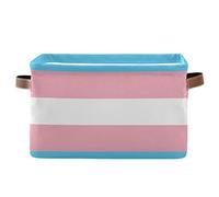 Lgbtq + Transgender 1 Pack Square Storage Bin with Handle Large Capacity Toys Storage Organizer Gift Baskets Clothes Laundry Hamper Home Decor Flag for The Rights Of Pride and Sexuality