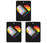 LGBTQ Transgender Flag Heart 3 Pcs Automotive Air Fresheners Mirror Aromatherapy Tablets Ornament Car Fragrance Scented Cards Square