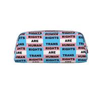LGBTQ Transgender Trans Rights Human Flag PVC Pencil Case Stationery Organizer Pouch Bag Pen Box Portable Pencil Bag for Office