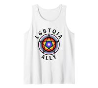 LGBTQI Ally Rainbow Pentacle Pagan Wiccan Cheeky Witch Tank Top