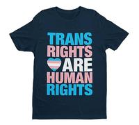 LGBTQIA Trans Rights are Human Rights - Funny Graphic Men's T-Shirt - Casual Printed Tee - Great Gift for Dad, Husband or Brother - Blue - L