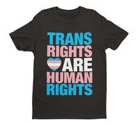 LGBTQIA Trans Rights are Human Rights - Funny Graphic Men's T-Shirt - Casual Printed Tee - Great Gift for Dad, Husband or Brother - Black - 2XL