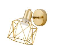 LGDEERCO Modern Wall Lamp Gold Rotating Cube Wall Light Indoor Lighting Fixtures for Living Room Sofa Study Background Hallway Bedroom Decorative