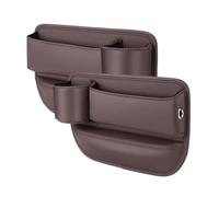LGDONGFC 2 Pack Car Seat Gap Filler Organizer for Citroen C3 I Picasso 2008 2009 2010 2011 2012 2013, Leather Seat Gap Filler Organizer Multi-Purpose Car Accessories,Brown