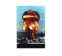 LGDSBHH Retro Propaganda Posters Nuclear Atomic Bomb Explosion Scene Posters Canvas Painting Decoration Style 12x18inch(30x45cm)