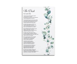 LGDSBHH The Dash Poetry Poster - Linda Ellis Live Your Dash Quote Canvas Wall Art Print - Modern Family Decor 12x18inch(30x45cm)