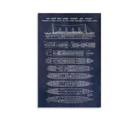 LGDSBHH The Titanic Poster The Titanic Blueprint Poster Cool Poster Poster Decorative Painting Canvas Wall Posters 16x24inch(40x60cm)