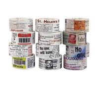 LGEGE 12 Rolls Memory Collage Series Washi Tape Set,20mm Wide,Barcode,Ticket,Envelopes,Japanese Masking Tape Décor for Scrapbook,Bullet Journal,Gift Wrapping,DIY Craft (3m)