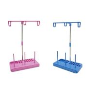 LGEGE 2 Pack Thread Holders - 3-Spool Stand, 15 Mini Spool & Pin Box Storage Base, Blue & White Set for Sewing & Embroidery Machines