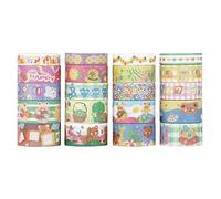 LGEGE 20 Rolls Cute Element Washi Tape Set, 10/15/20 mm Wide, Cartoon Bear,Flower Pattern, Japanese Masking Tape Décor for Scrapbook,Bullet Journal,Gift Wrapping,DIY Craft (2m)