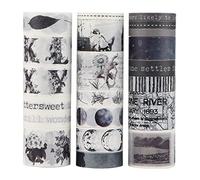 LGEGE 20 Rolls Sonnet Washi Tape Set, 5/10/15/20/25mm Wide,Wonderful Architecture, Artistic letters, Verses, Masking Tape Décor for Scrapbook,Bullet Journal(2m)