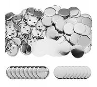LGEGE 200 Sets Blank Button Making Supplies, 25mm/1 Inch Back Cover Pin Metal Shell & Clear Film Kits for Button Maker Machine, Sufficient Quantity Accessories for Customized Design DIY Badge