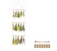 LGEGE 3Tier Herb Drying Rack for Flower Drying, Hanging Herb Dryer Rack with 25Pcs Brown Gift Tags and 10m Natural Jute Twine(Herb not included)