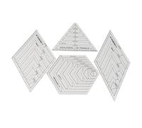 LGEGE 4Pcs Quilting Ruler Set, 45/60 Degree Diamond, Hexagon and Triangle Ruler fpr Designers and Tailors, Perfect for Drawing, DIY Quilt, Sewing Project
