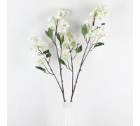 LGEGE Artificial Apple Blossom Flowers 2Pcs Set - 96cm Apple Flower Artificial Tree Branch for Family Wedding Decoration (White)