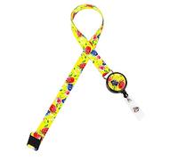 LGEGE Breakaway Lanyard with Retractable Badge Reel, Safety Breakaway Buckle, ID Badge Access Card Attendance Card Key Holder, Artistic Design (Beauty Flower)