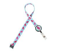LGEGE Retractable Badge Reel and Lanyard Combo - Breakaway Safety Design, Vibrant Unicorn Pattern, ID Badge/USB/Access Card/Key Holder （47cm