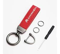 LGFDC Car Keychain Keyring for Citroen DS3 / DS DS3 2009-2016, Key Chain Ring Clip for VehiclesKey Card Holder Fob Holder Gift Keyfob Car Accessories,Red