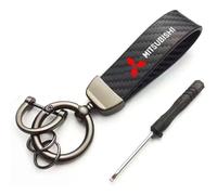 LGFDC Car Keychain Keyring for Mitsubishi Shogun 2014-2019, Key Chain Ring Clip for VehiclesKey Card Holder Fob Holder Gift Keyfob Car Accessories,Carbon fiber pattern