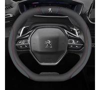 LGFDC Car Steering Wheel Cover Leather for Peugeot 408 II 2014-2017, Steering Wheel Protector Anti Slip Breathable Auto Interior Accessories